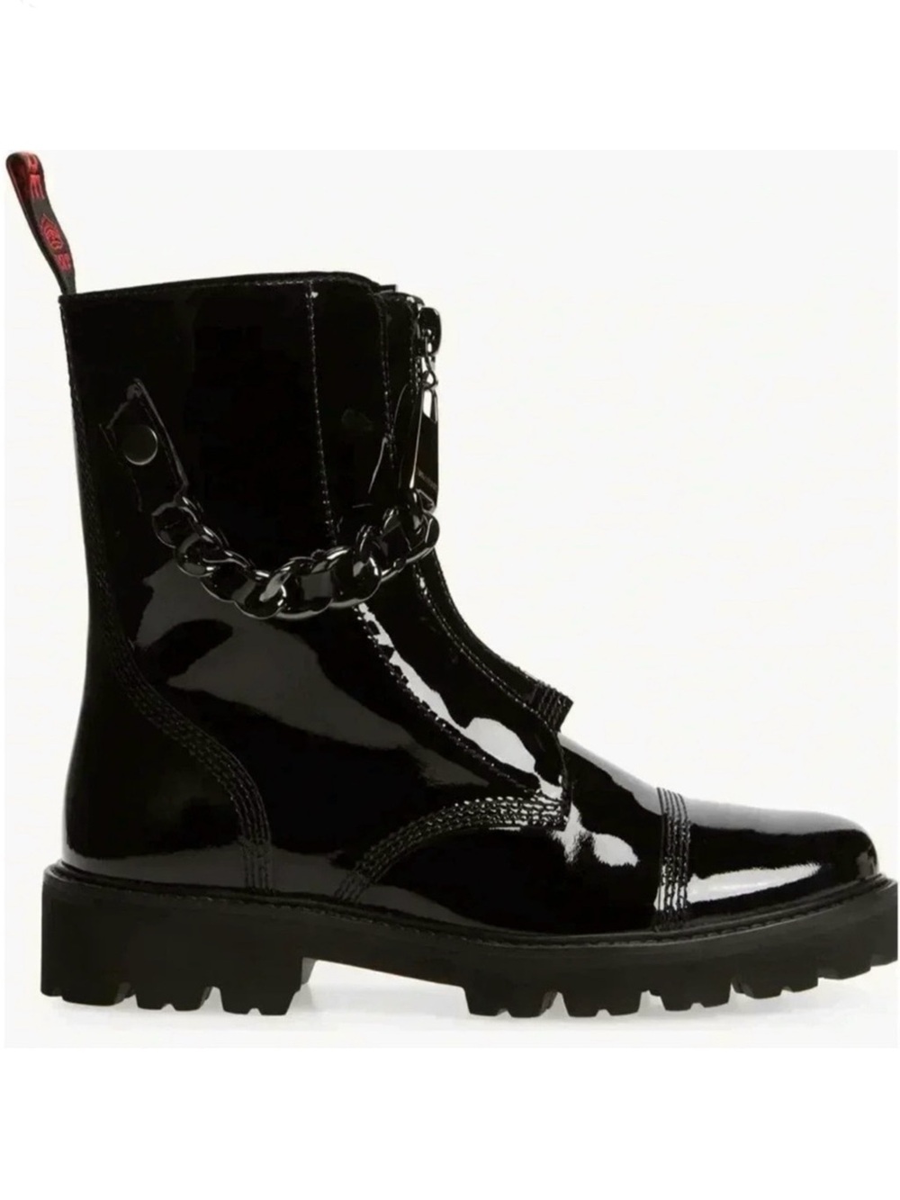 NEW ZADIG & VOLTAIRE BLACK PATENT LEATHER BOOTS - Picture 3 of 12